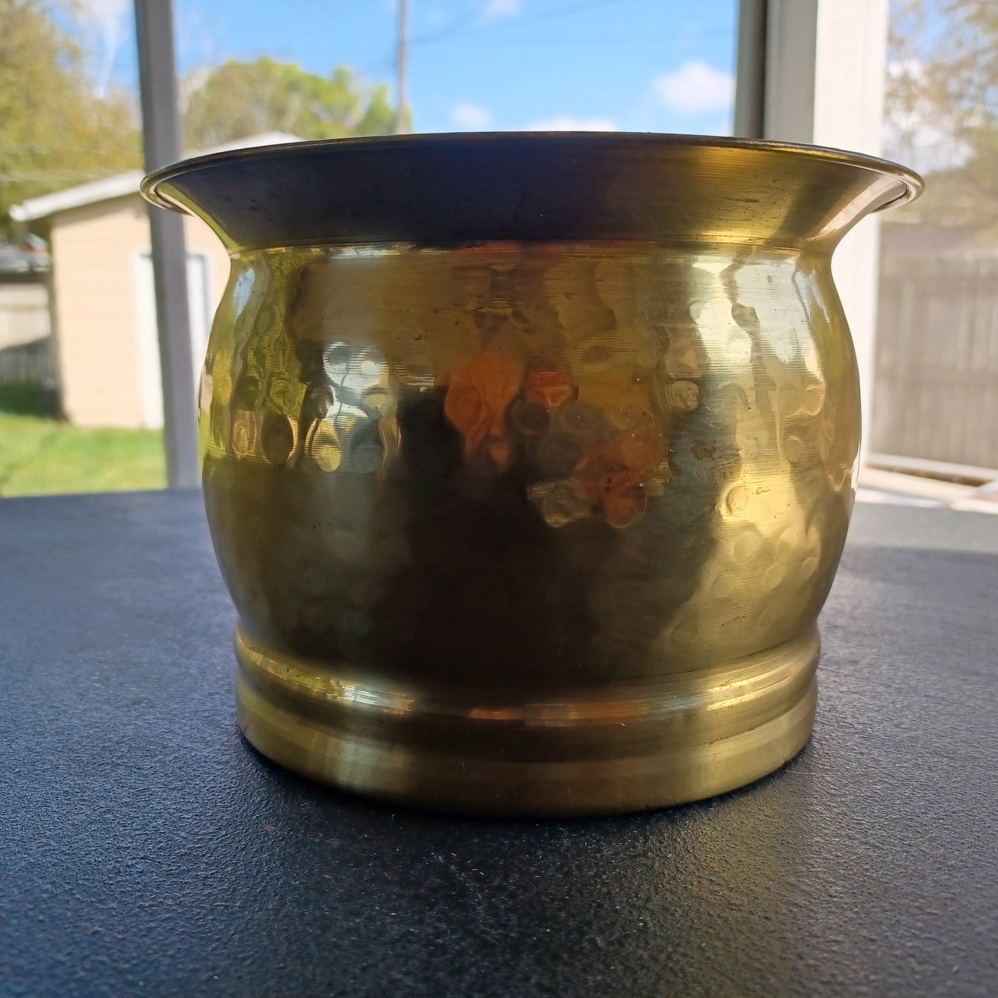 Hammered Brass Planter