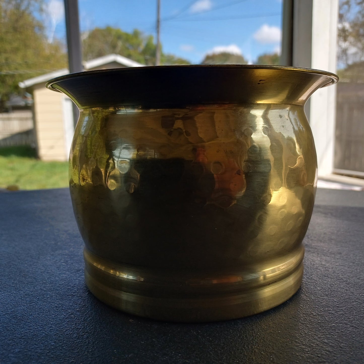 Hammered Brass Planter