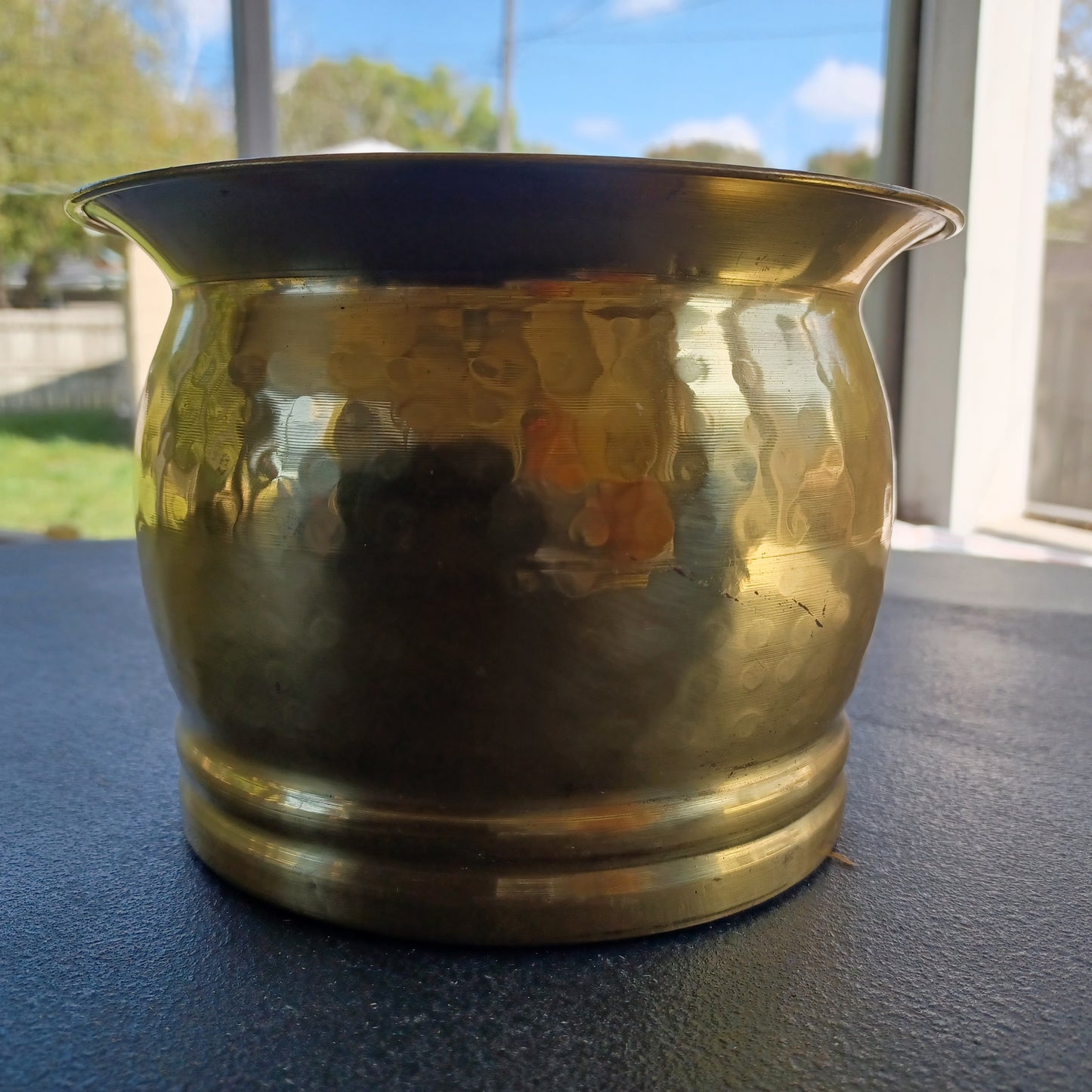 Hammered Brass Planter