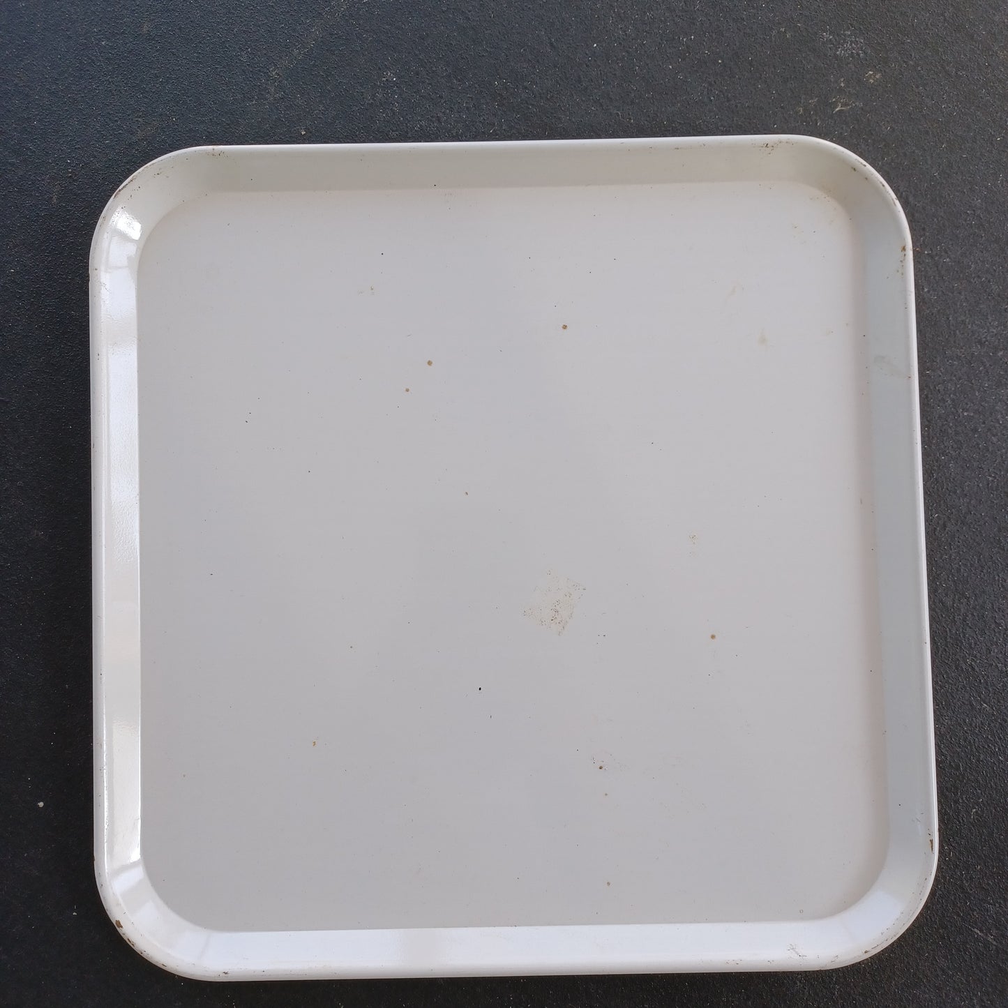 Vintage Enamel White Trays, Set of 7