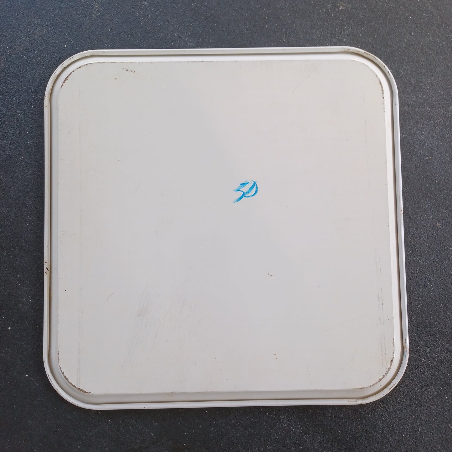 Vintage Enamel White Trays, Set of 7