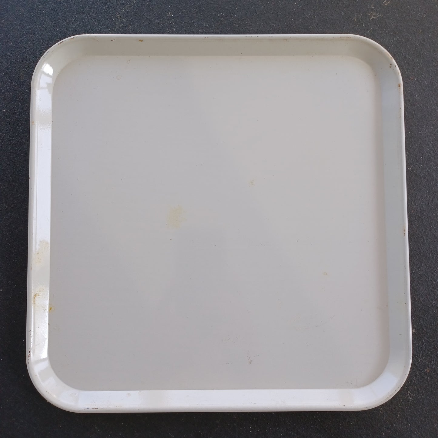 Vintage Enamel White Trays, Set of 7