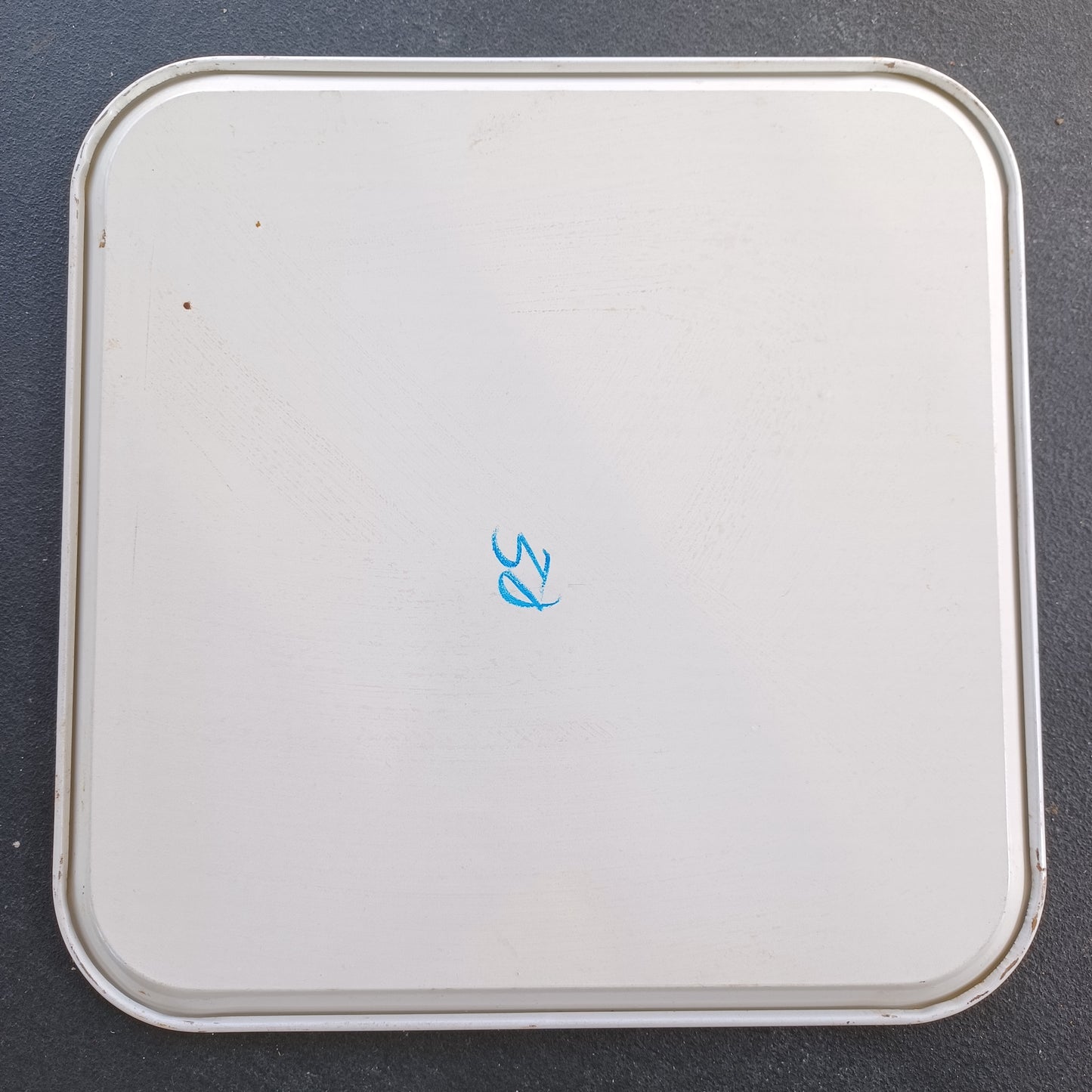 Vintage Enamel White Trays, Set of 7