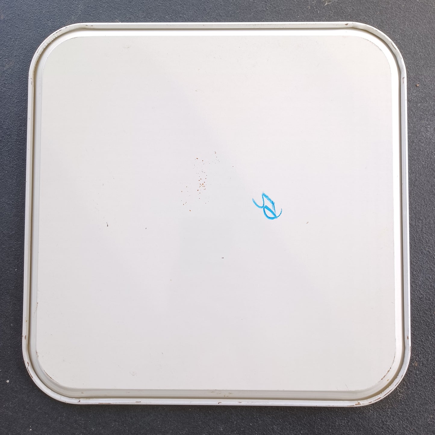 Vintage Enamel White Trays, Set of 7