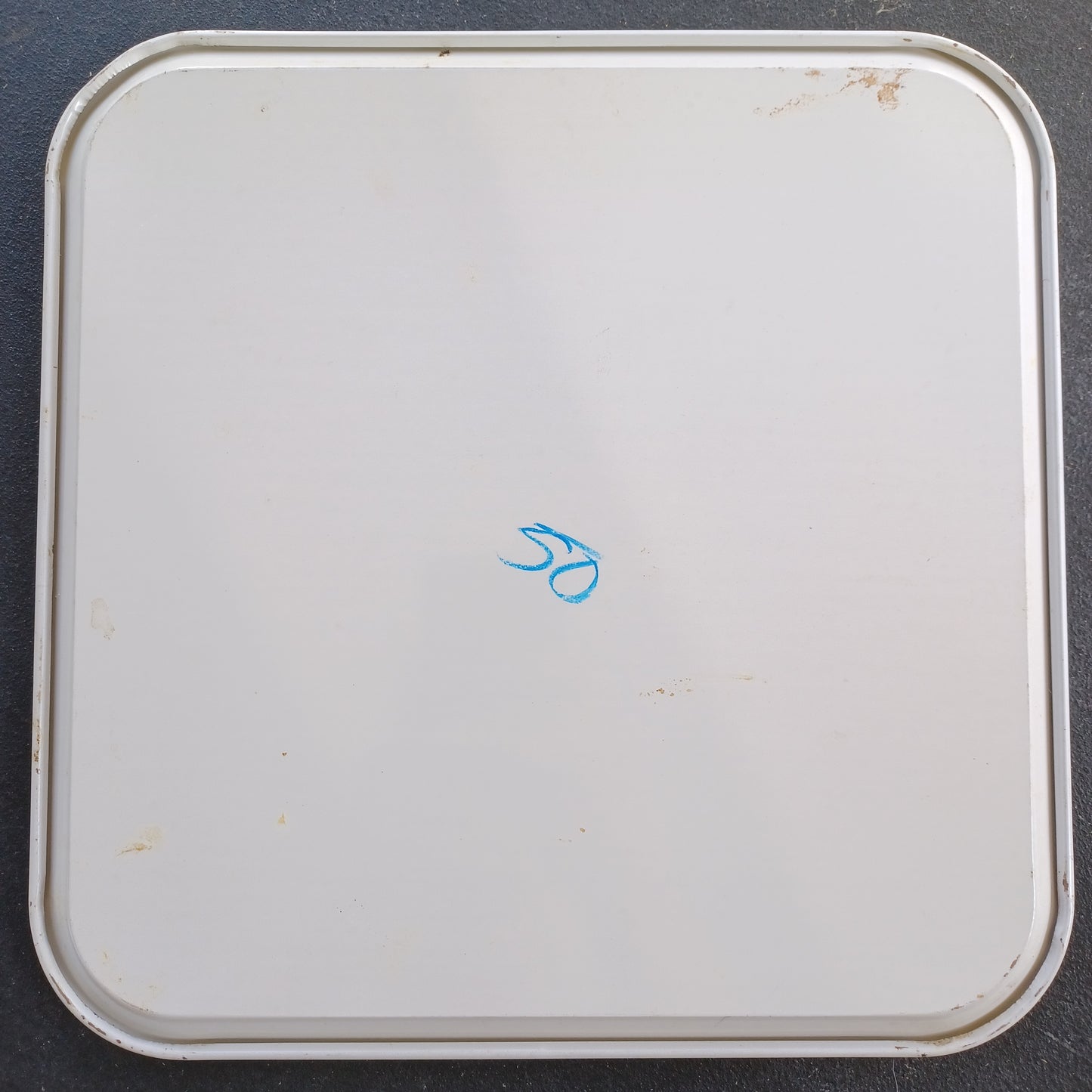 Vintage Enamel White Trays, Set of 7