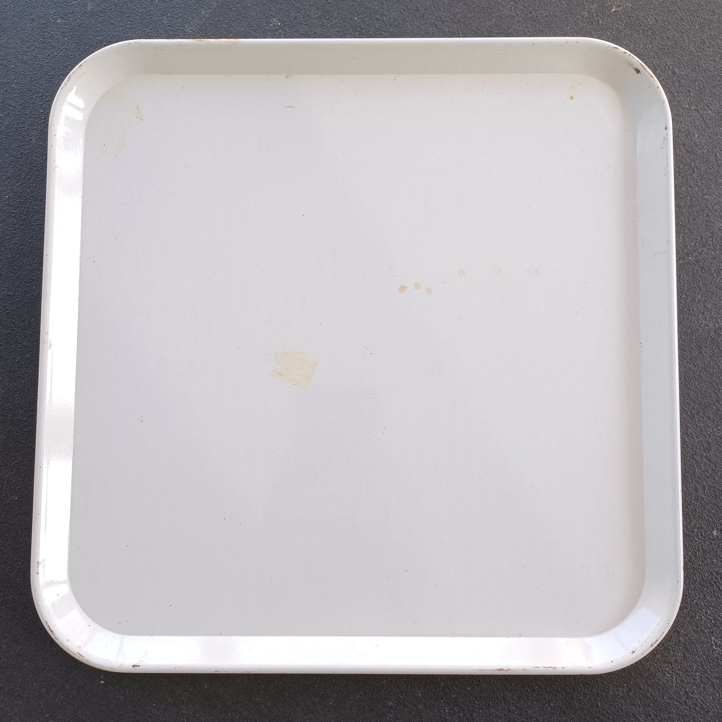 Vintage Enamel White Trays, Set of 7