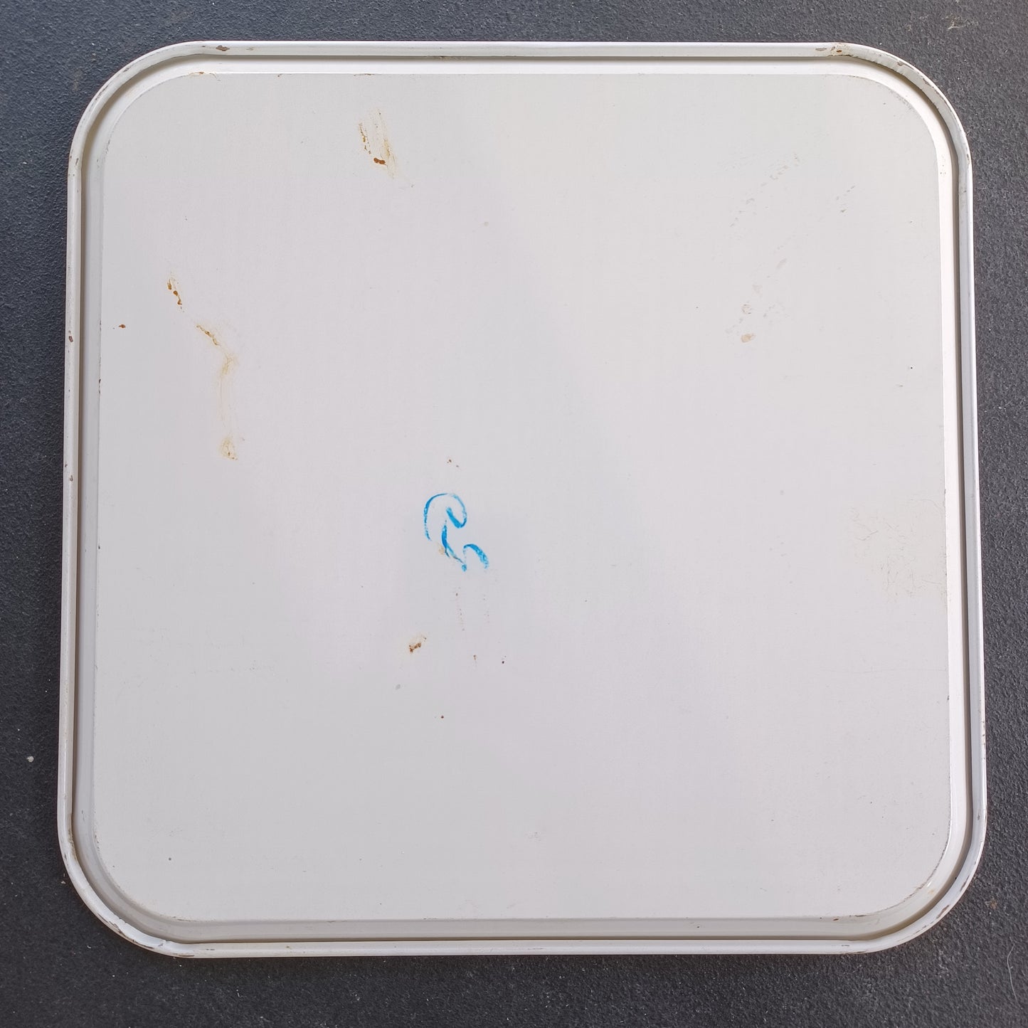 Vintage Enamel White Trays, Set of 7