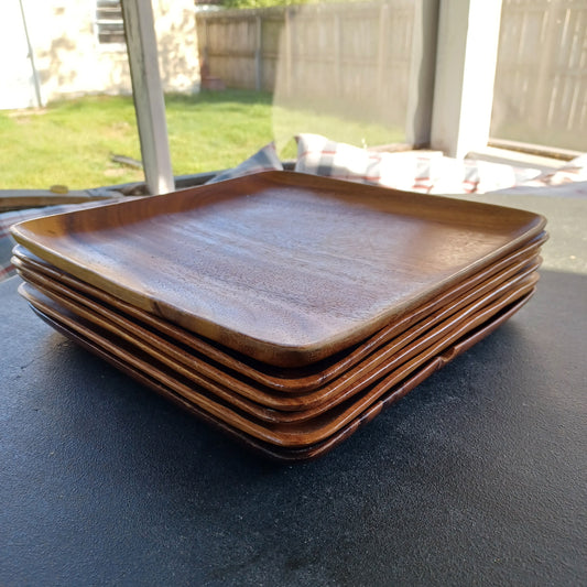 Vintage Wooden Trays, Set of 6