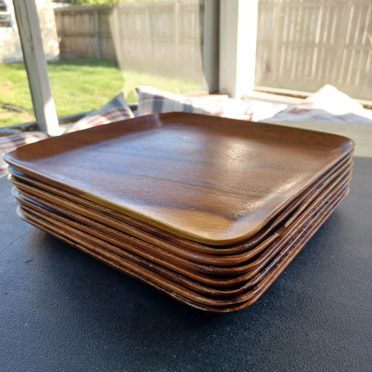 Vintage Wooden Trays, Set of 8