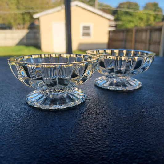 1950s National by Jeanette Glass Nut Cups, Set of 2