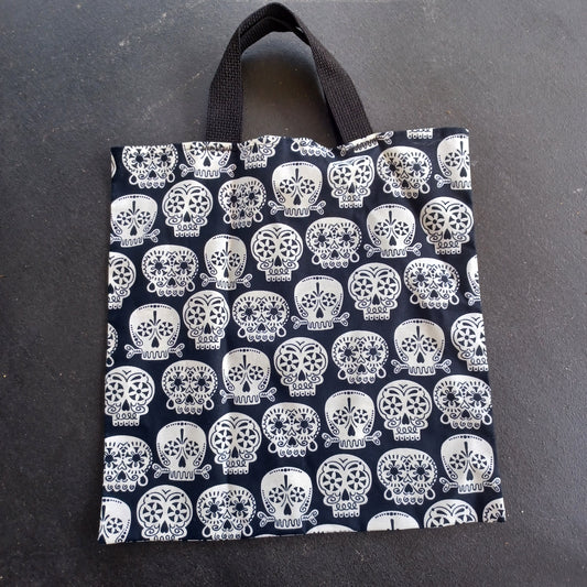 Cloth Trick or Treat Bags Glow in the Dark (Sugar Skulls Pattern)