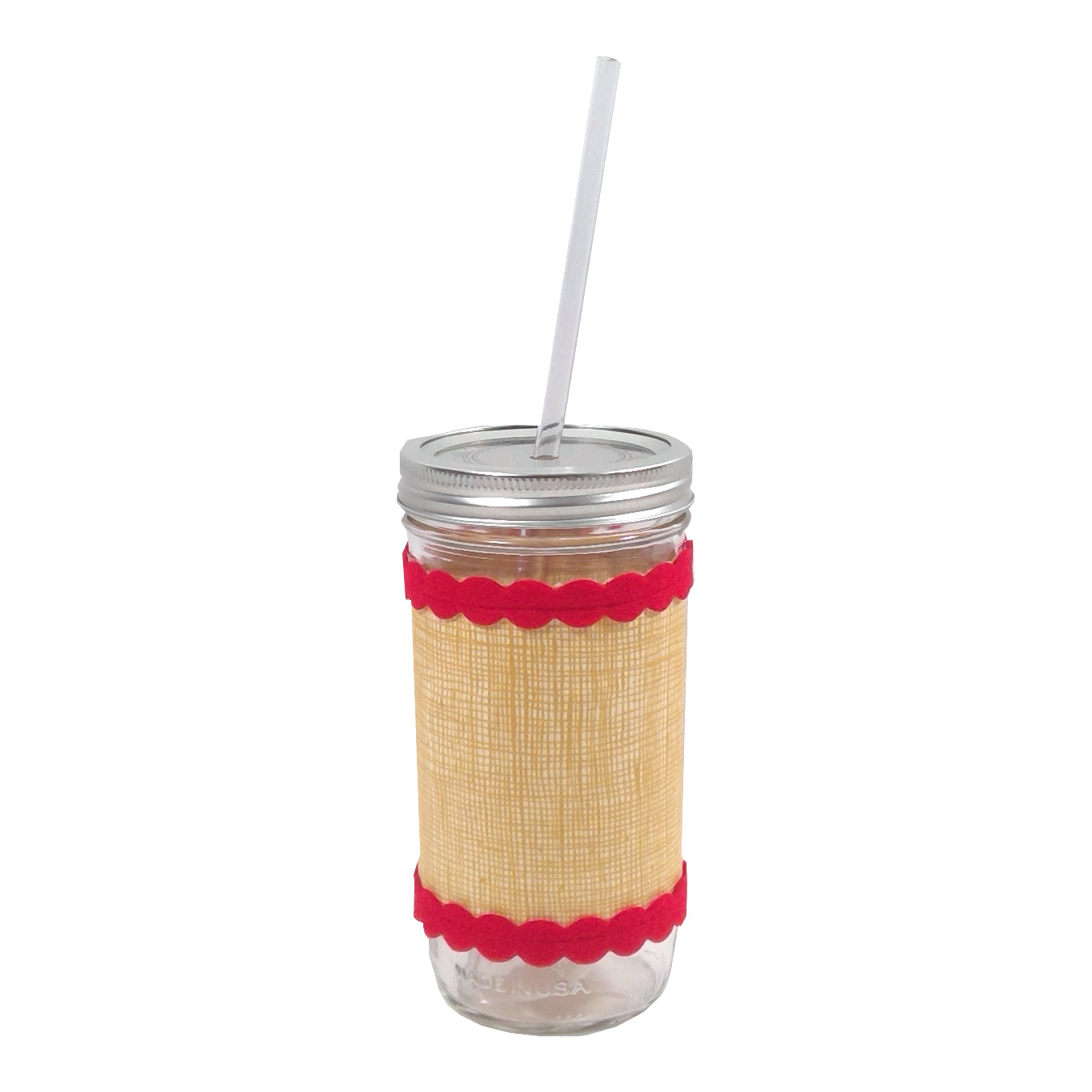 Red + Gold Mason Jar Sleeve