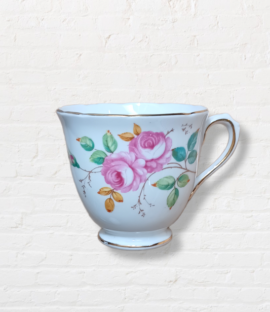 Vintage Pink Flower Teacup