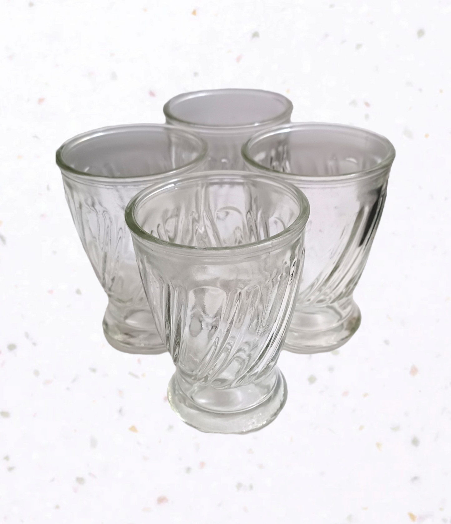 Vintage Double Line Swirl Juice Glasses