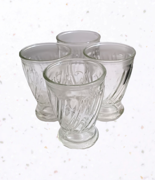 Vintage Double Line Swirl Juice Glasses