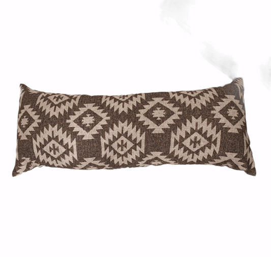 Gray Aztec Lumbar Pillow